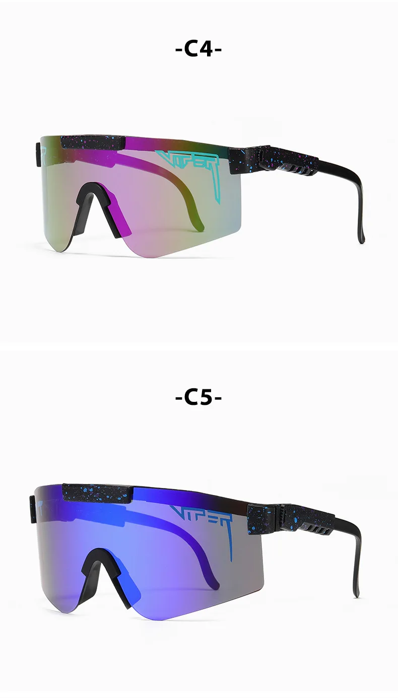 Verstellbare PC-Linsen Quadratische Sonnenbrille für Männer und Frauen, Winddichte Fahrradbrille UV-Schutz Sportsonnenbrille – Detail 12