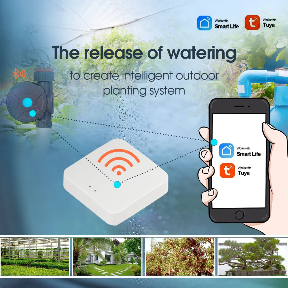 WiFi/Bluetooth Garden Water Timer for Smart Phone Remote Drip Controller Plants Lawn Sprinklers Intelligent Irrigation Equipment