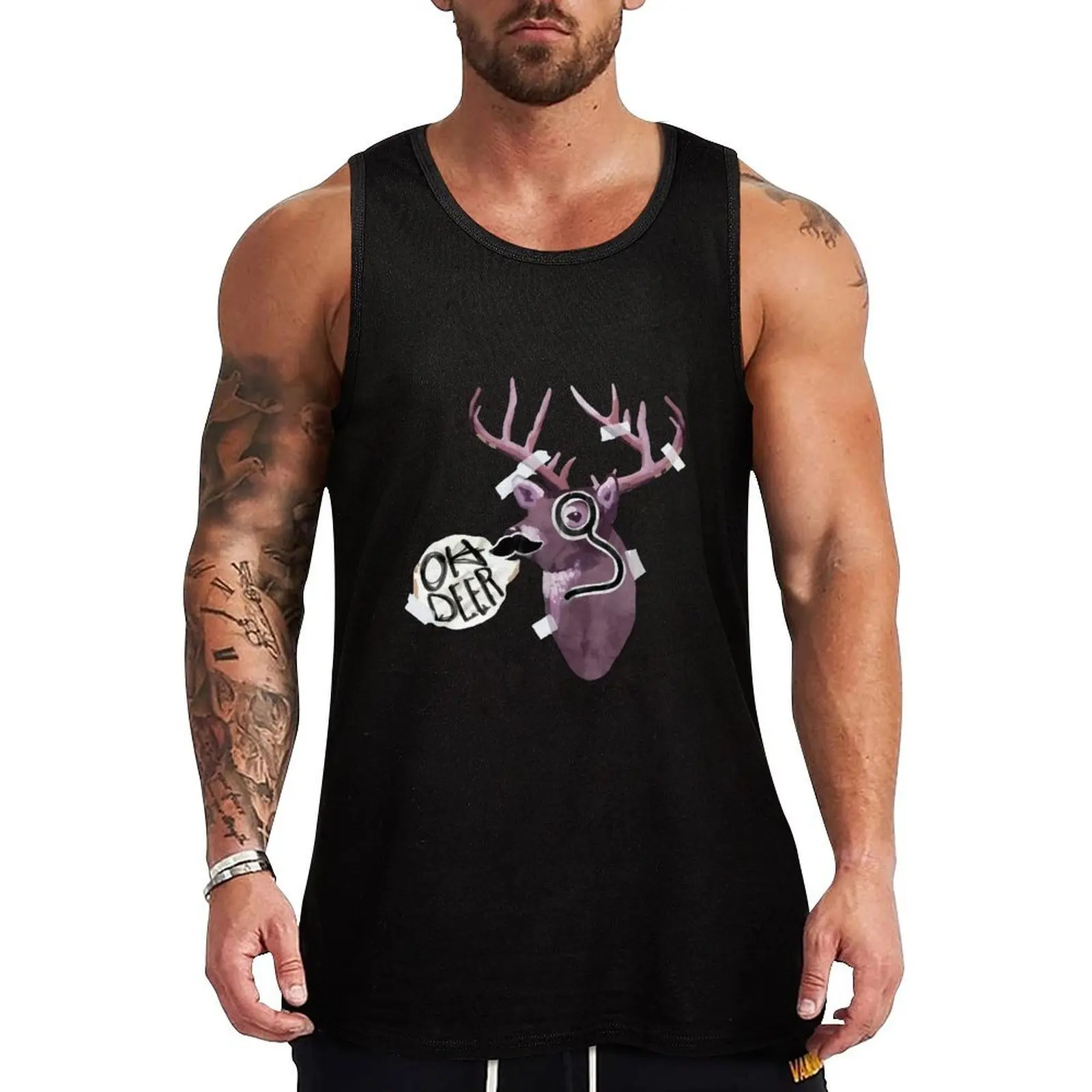 Oh deer Tank Top Simple Basic Tank Top Regular Fit Sleeveless Shirt