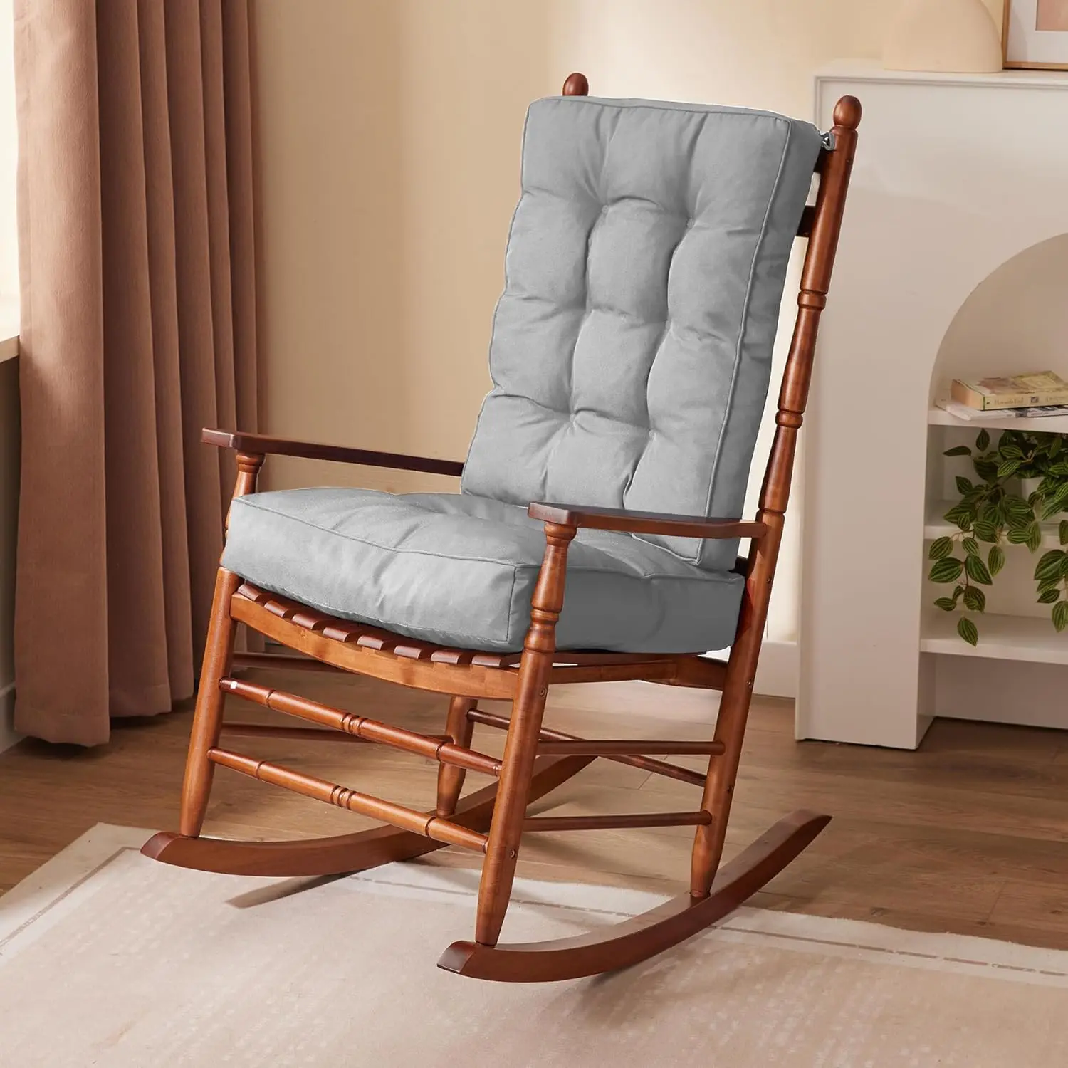 

Rocking Chair Cushion Set, Waterproof, Fade-Resistant, 17x17 Inch, Indoor/Outdoor, Light Grey
