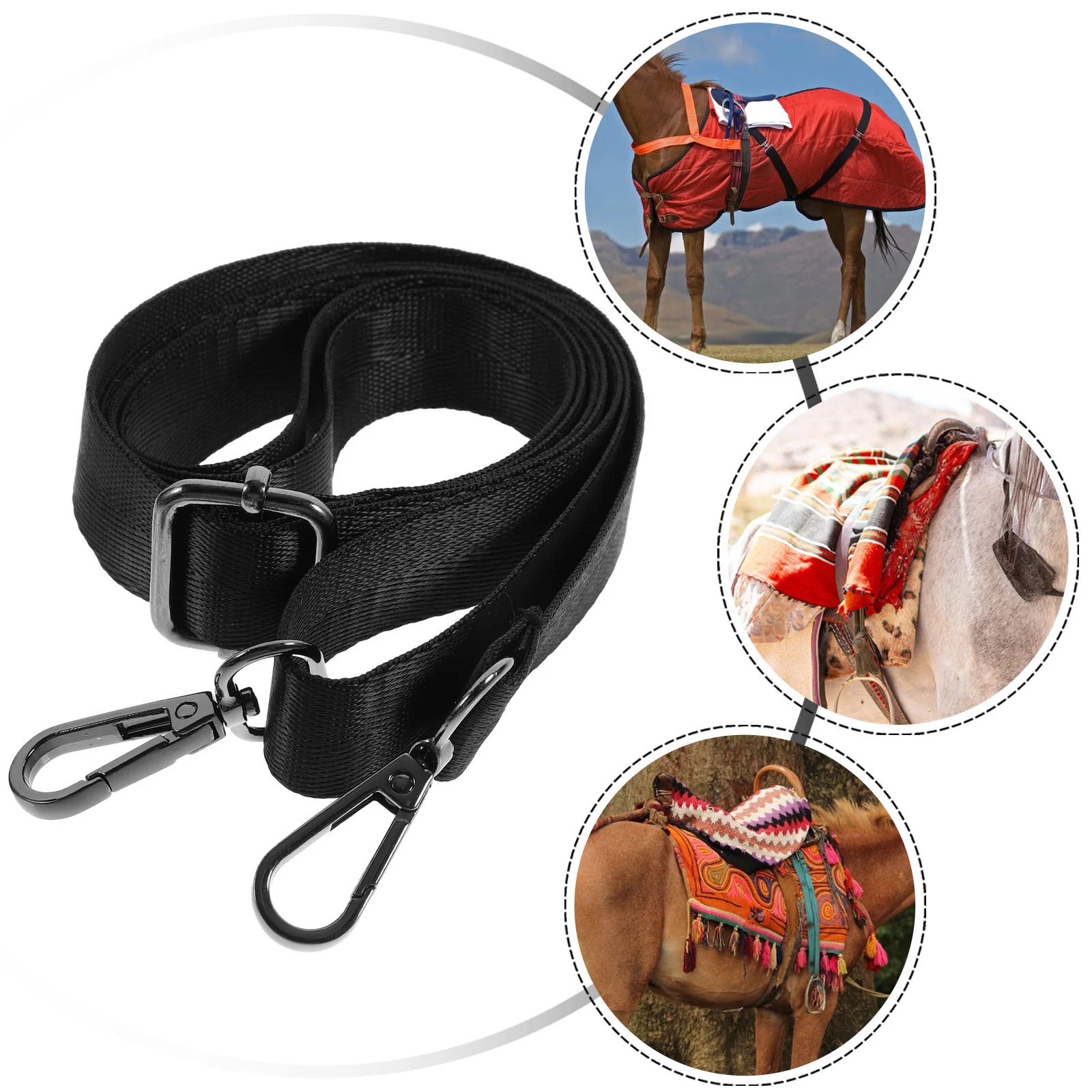 4 Pcs Horse Blanket Leg Straps Blankets Replacement for Buckle Elastic Nylon LED with Buckles