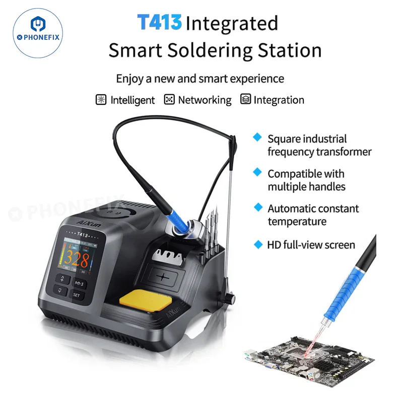 AIXUN T413 stazione di saldatura intelligente netlavorabile compatibile con T245 T225 (C080 C150) maniglia per strumento di riparazione BGA per