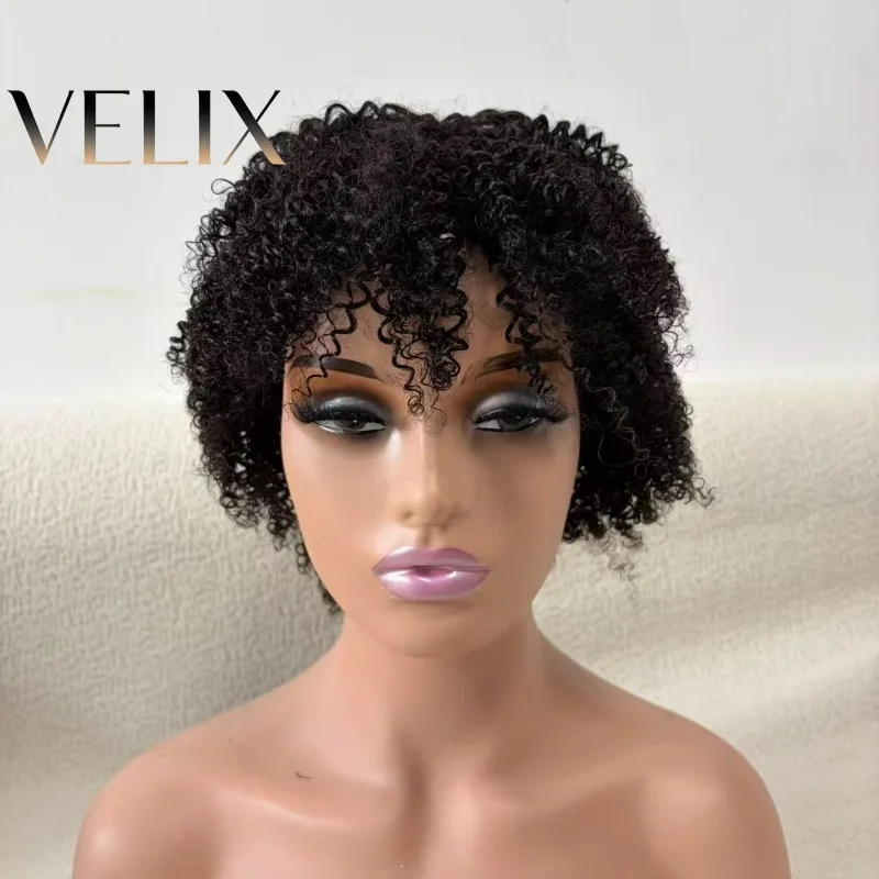 

Высококачественный парик из натуральных человеческих волос AfroKinkyCurly, 8/6 дюймов, машинной работы, бразильские волосы Remy для чернокожих женщин, для повседневного использования