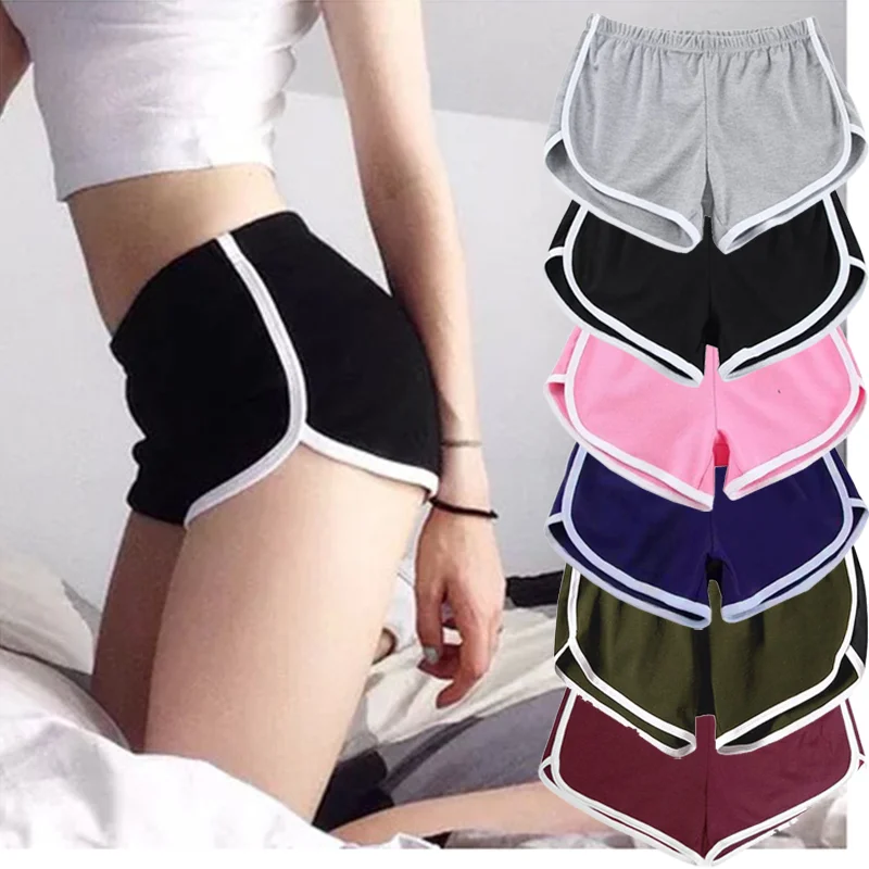 

New Fashions Summer Women's Yoga Shorts Casual Running 6 Colors Cotton Short Mid--Waisted Quick-drying Sports Push Up Gym Shorts