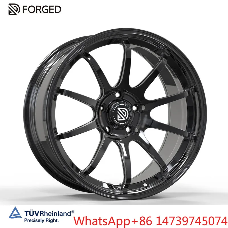 17-23 Inch Gloss Black Multi Spoke Forged Wheels 20mm 25mm ET 10000 Ton Press Custom Aluminum RimsTUV Approved Wheels High Stren