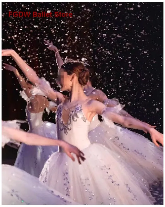 Women's Giselle The Nutcracker Long Mesh Performance Costume Mesh for Girls and Children Adult Kids
