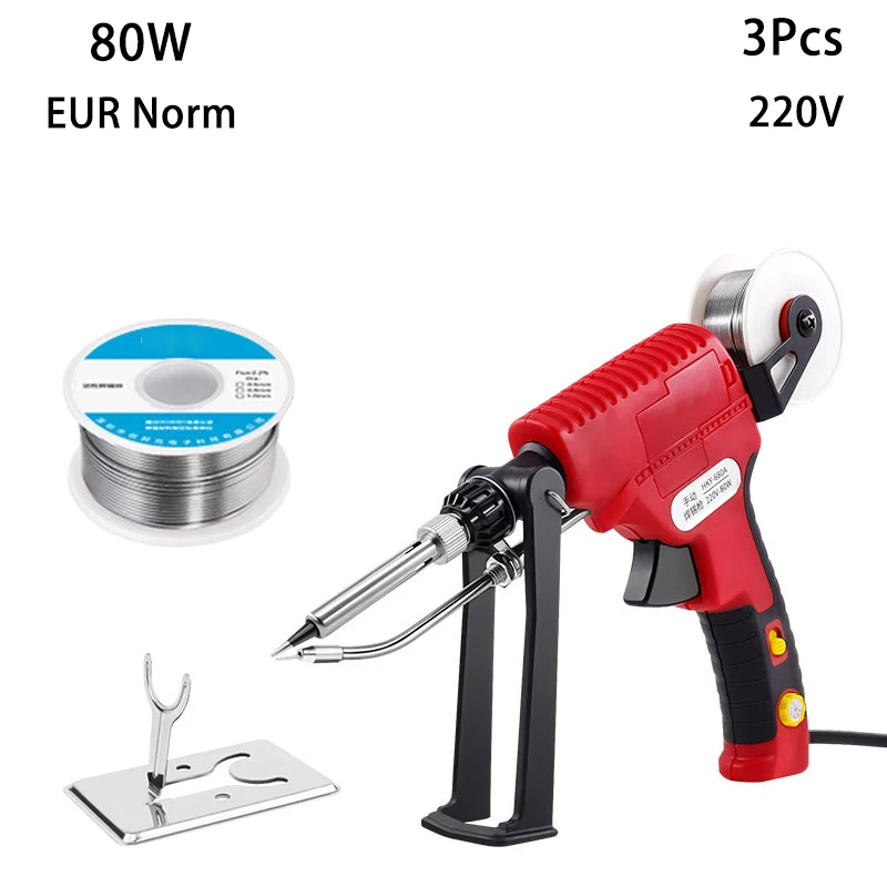 

80W Electric Soldering Iron Gun Kit Hand-held Internal Heating Soldering Iron Send Tin Gun Auto Soldering Welding Repair Tool