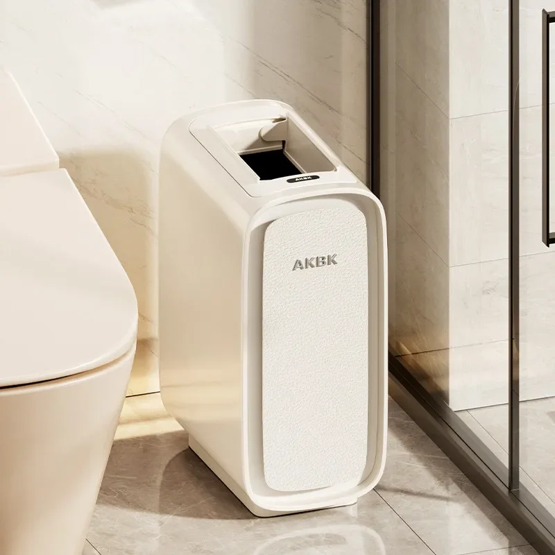 New  Trash Can,Automatic Sensor Switch Rubbish Bin with Lid,Waterproof Waste Box for Bathroom,Electric Toilet Storager