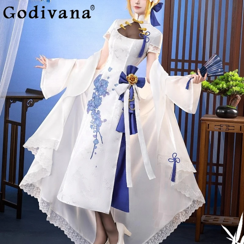 

Cosplay 4th Anniversary Women's Costume Anime Holloweens Role Play Cos Outfit Female High Street Long Dress Set
