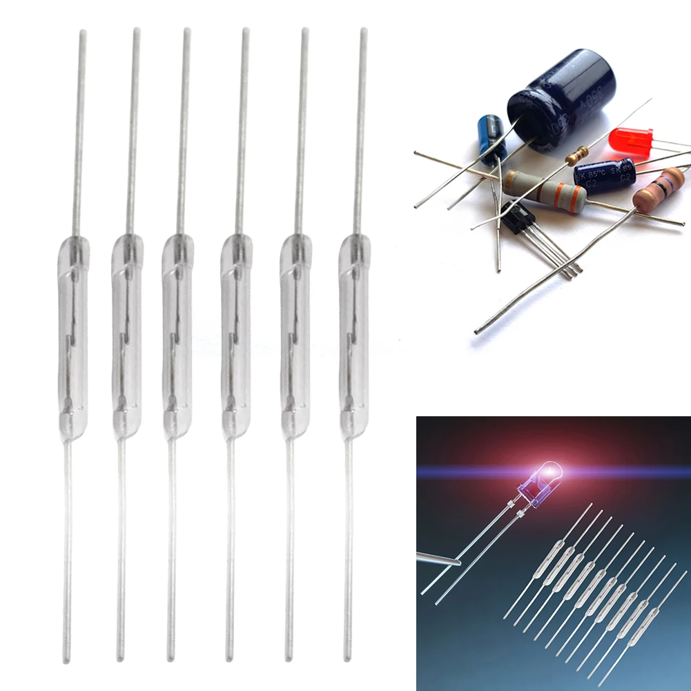 10-50Pcs Normally Open Magnetic Induction Switch Vibration-resistance Electronic N/O Switch 2*14mm N/O Reed Switchs for Arduino