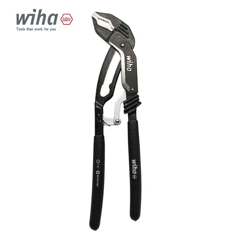 

Wiha 45845 Adjustable Water Pump Pliers with Comfort Grips 10 Inches Ratcheting Push Button Adjustment Mechanism