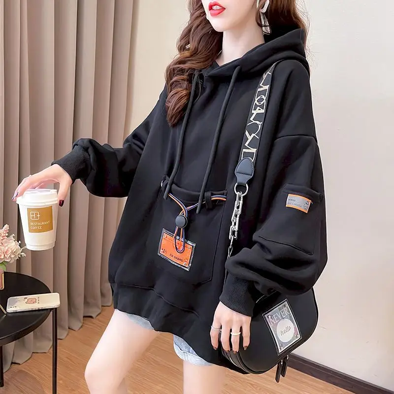 Fashion Hoodies Women Spring Autumn Trend Hooded Coat Design Sense Oversized Hoodie Korean Thin Loose Tops Aesthetic Clothes Y2k