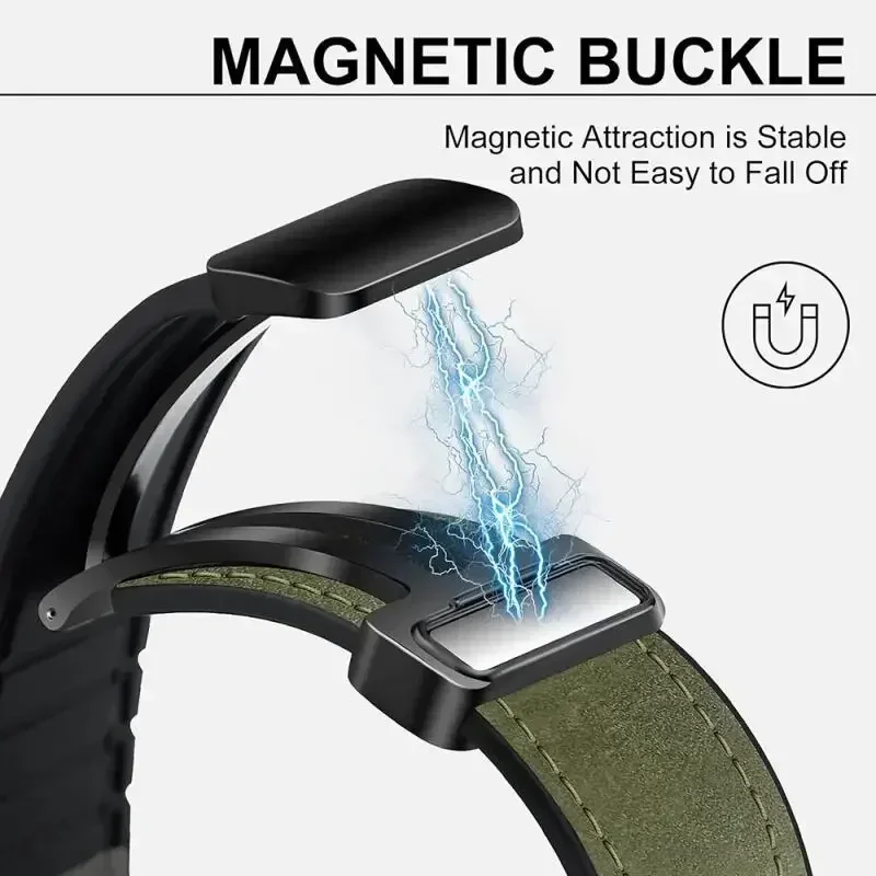 Sport Silicone＋Leather Strap for Redmi Watch 6 Active 6 Lite Magnetic Buckle Bracelet for Xiaomi Mi Band 8 Pro 9 Pro 10 Pro Belt