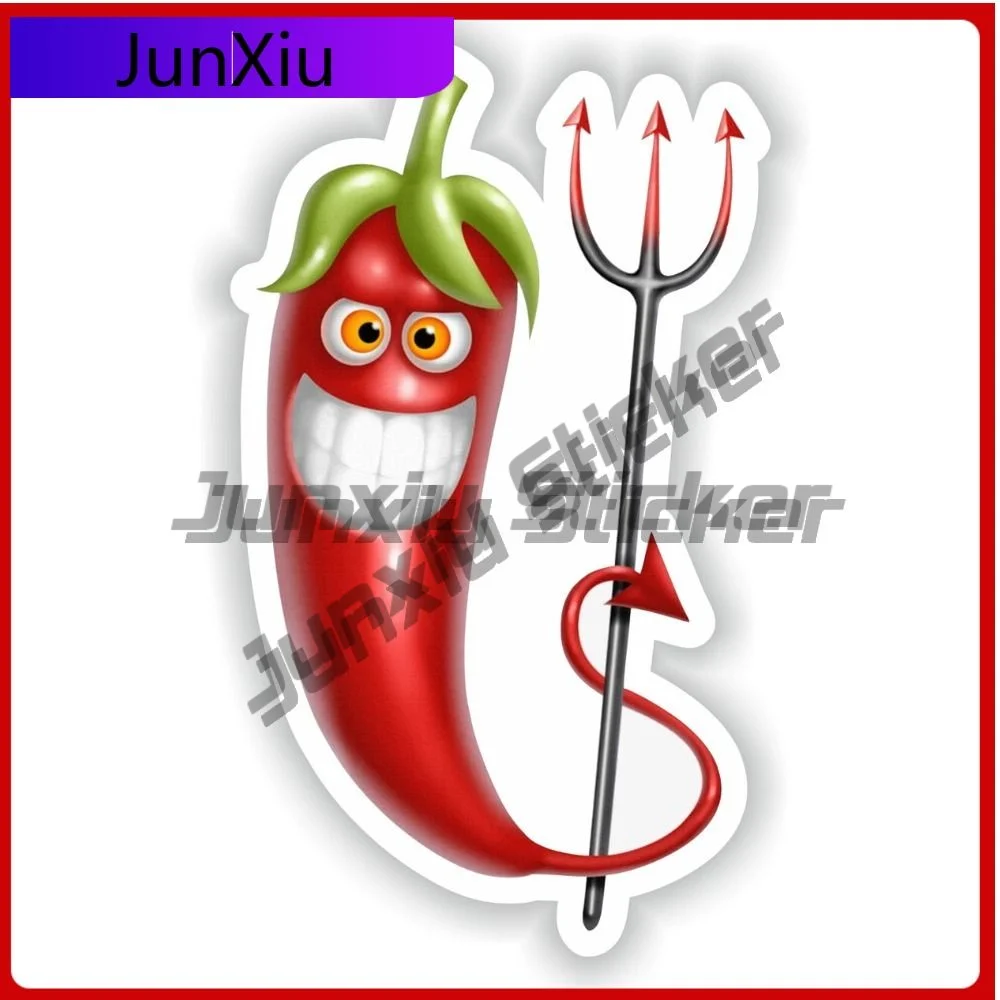 

Cartoon Red Devil Chilli Pepper Fruit Graphics Stickers Funny Stickers Decoration Motorcycle Suv Camper Windshield Decals Waterp