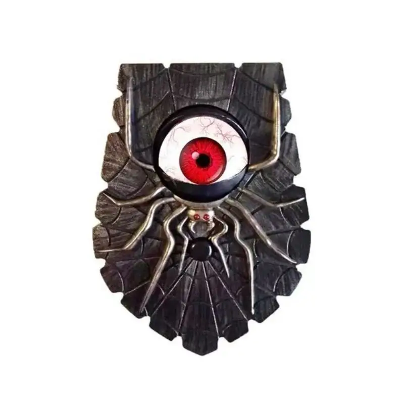 Ghost single eye scary spider doorbell wit scary glowing/spooky sound/eye movement, creative scary spider doorbell eye decoratio