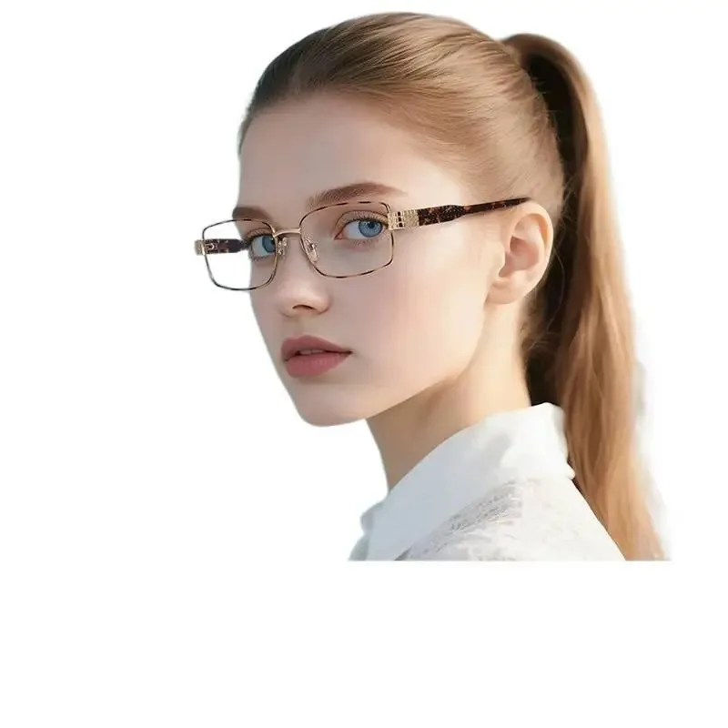 Okulary blokujące niebieskie światło3163Propionic Insert Needle Gold Wire Small Square Frame Artistic Men and Women Trend Essential Anti-radi — 2
