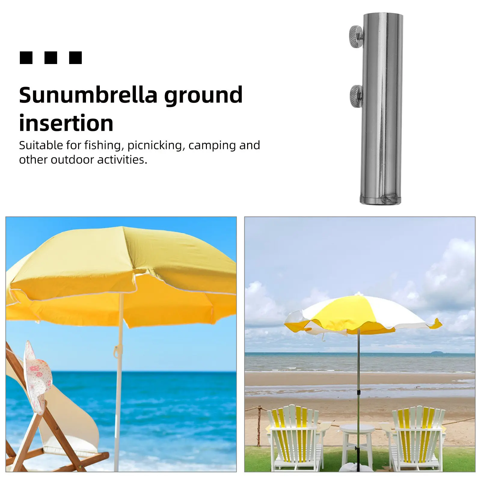 Sturdy Umbrella Anchor Tube for Sand Grass Soil Portable Easy Install Ground Spike Tube Beach Camping Fishing Picnic Lawn Shade