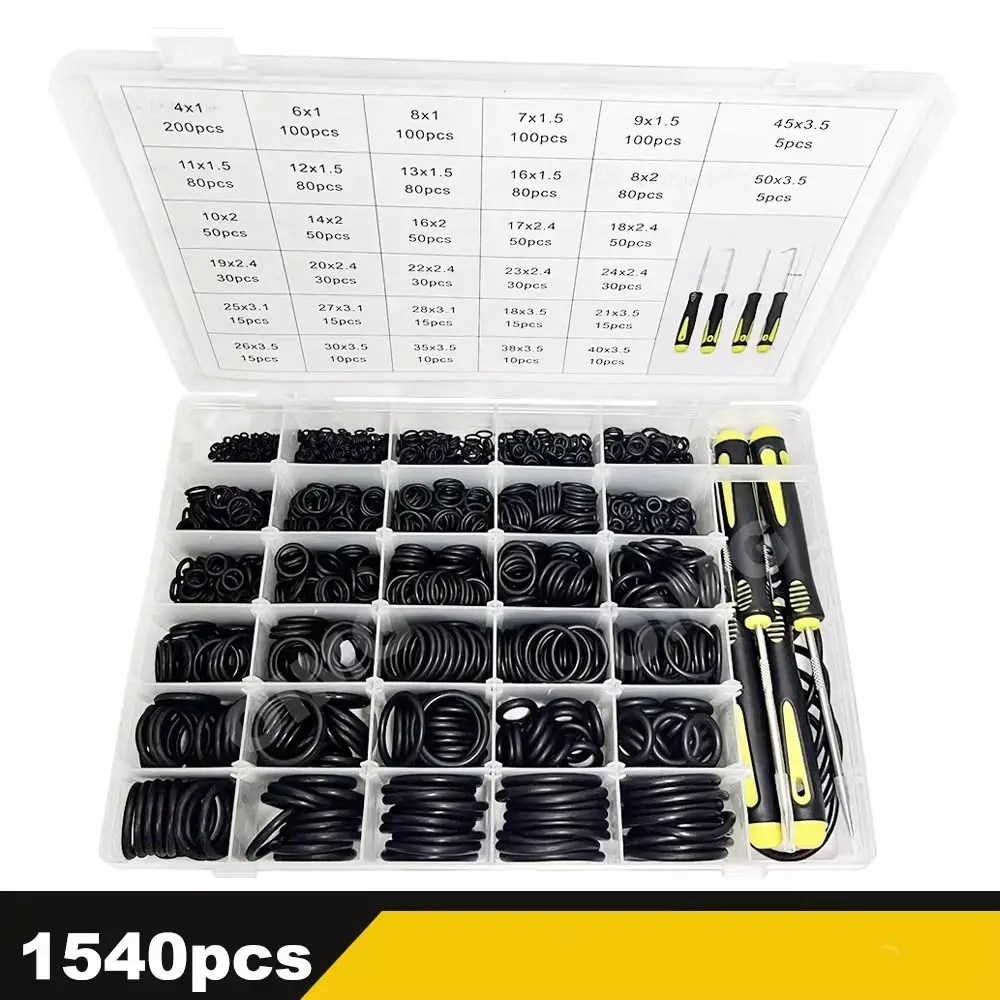 

1540Pcs Metric O Rings Oil Resistant High Temperature Resistant Washers Nitrile Rubber Assortment Kit Gaskets Faucet Repair
