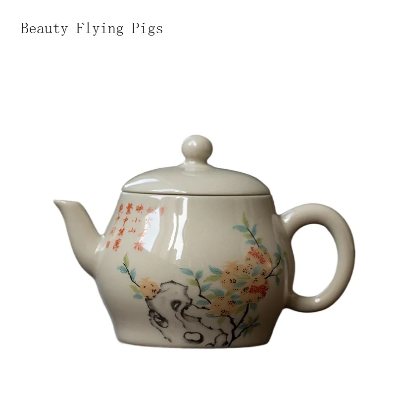 

1PCS 11.5x7.8cm Household Ceramic Tea Pot Retro Filter Ball Hole Kung Fu Tea Set Chinese Tea Accessories Tea Room Decoration