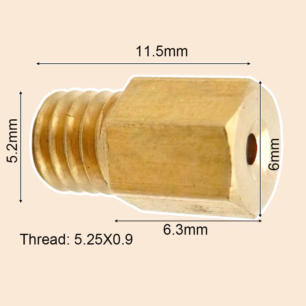 

Carburetor Brass Hex Type Hexagon Main Jet 5.25x0.9mm Thread for MIKUNI VM/TM/TMX Carb Motorcycle Parts