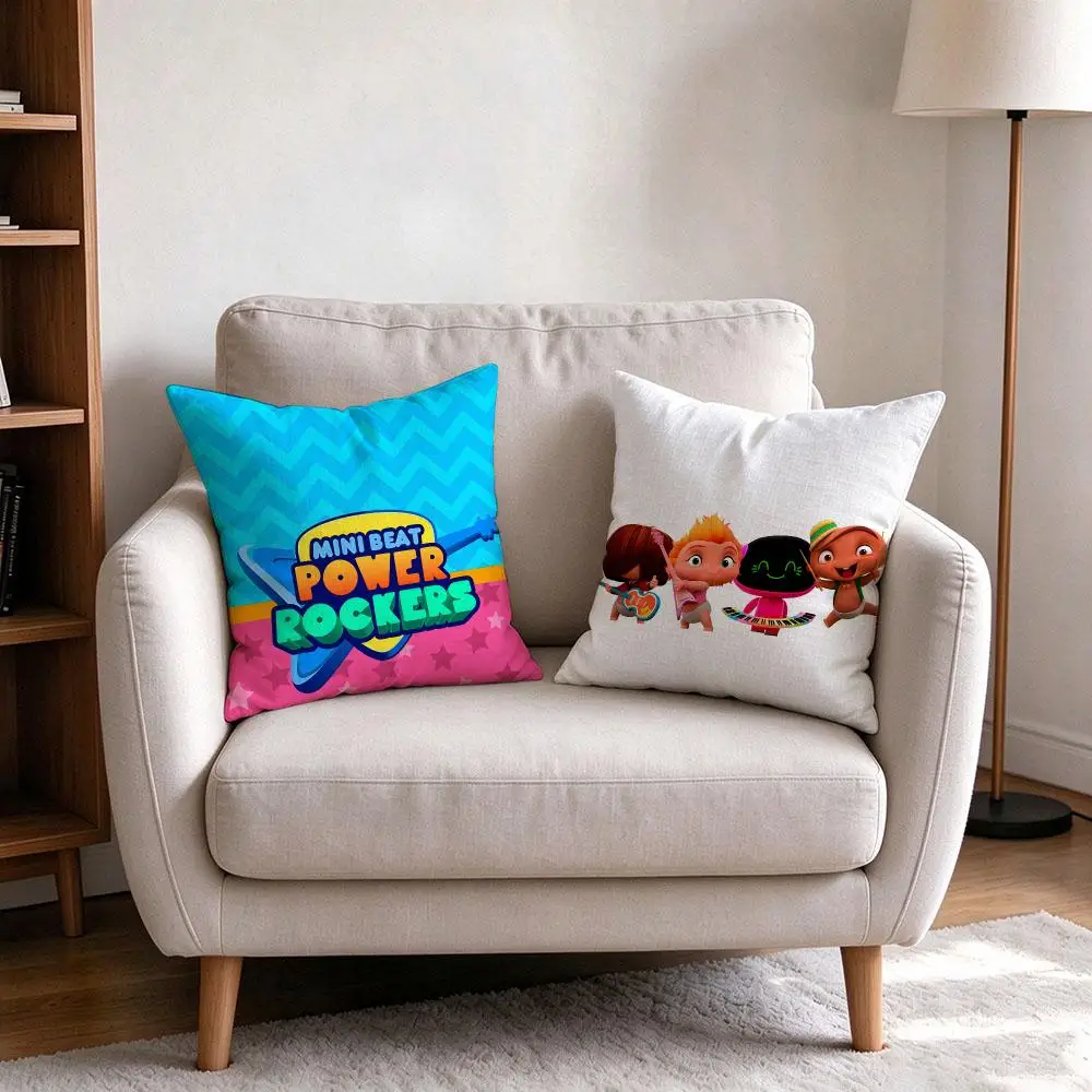 Cartoons M-Mini Beat Power Rockers Cushion Cover Pillowcase Double sided Printed Sofa Cushion Bedroom Headboard