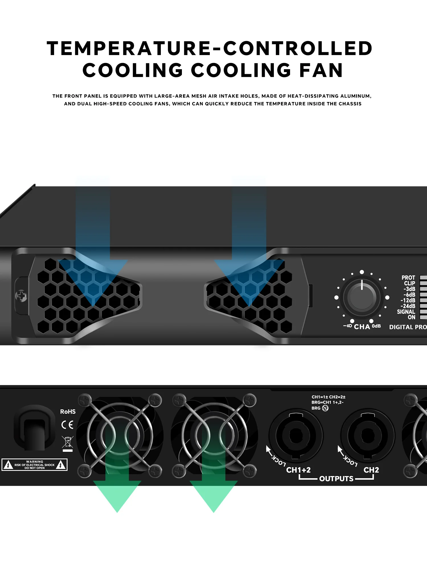 GAP-DQ2 Factory Digital Amplifier Pure Rear Stage 2-channel 1800W Cinema KTV Bar Audio Speaker Amplifier