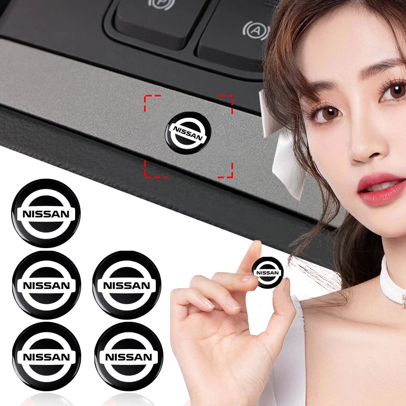 2/5/10pcs Car Key Shell Remote Case Cover Aluminum Emblem Symbol Sticker For Nissan Nismo Qashqai j11 j10 Juke Wheel Center Caps