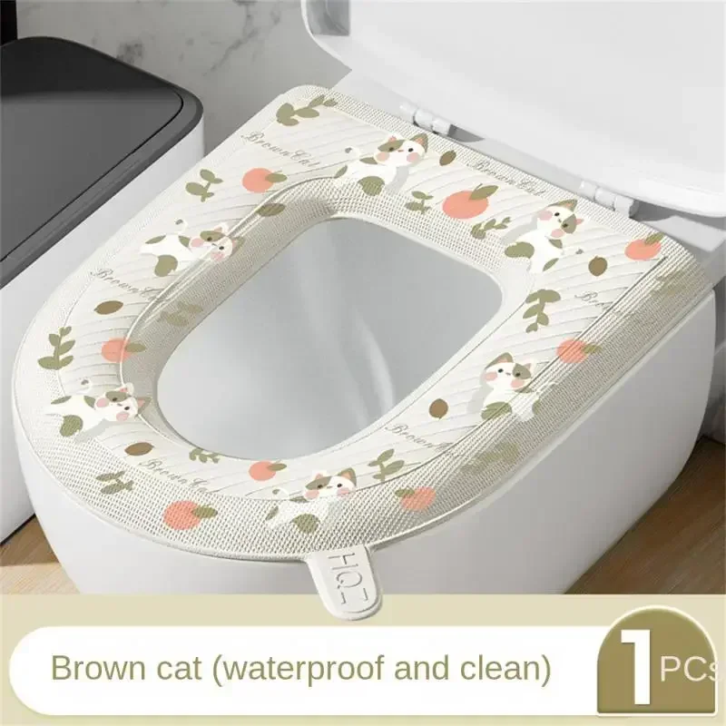 Washable Toilet Seat Cover Mat Waterproof Closestool Mat Seat Case O-shape Toilet Lid Pad Bidet Cover Bathroom Accessories