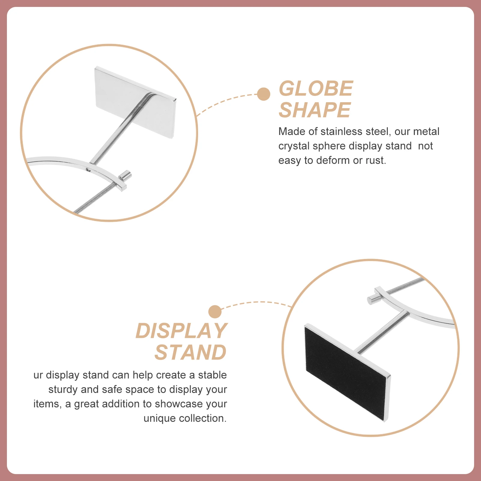 

Displaying Caliper Stand Orb Crafts Jewelry Silver Stainless Steel Sphere Stands