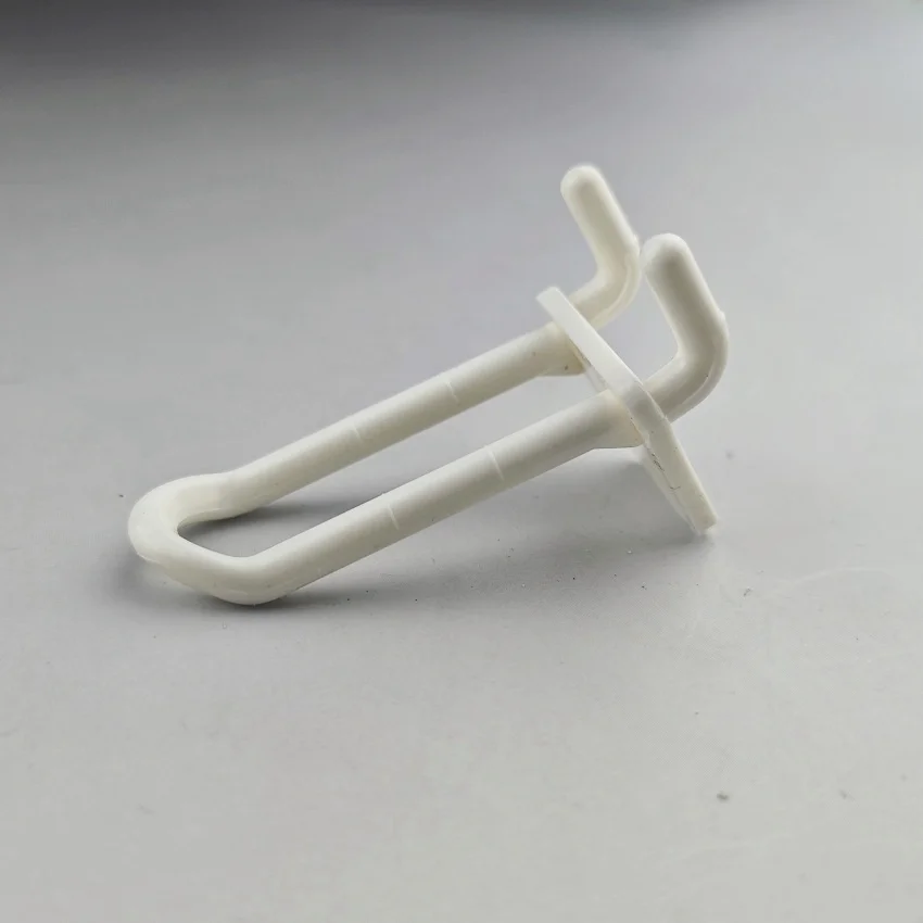 플라스틱 페그보드 제품 디스플레이 걸이형 행어 후크, 이중 발 흰색 보관 상품 선반, 슈퍼마켓 상점, 1 팩