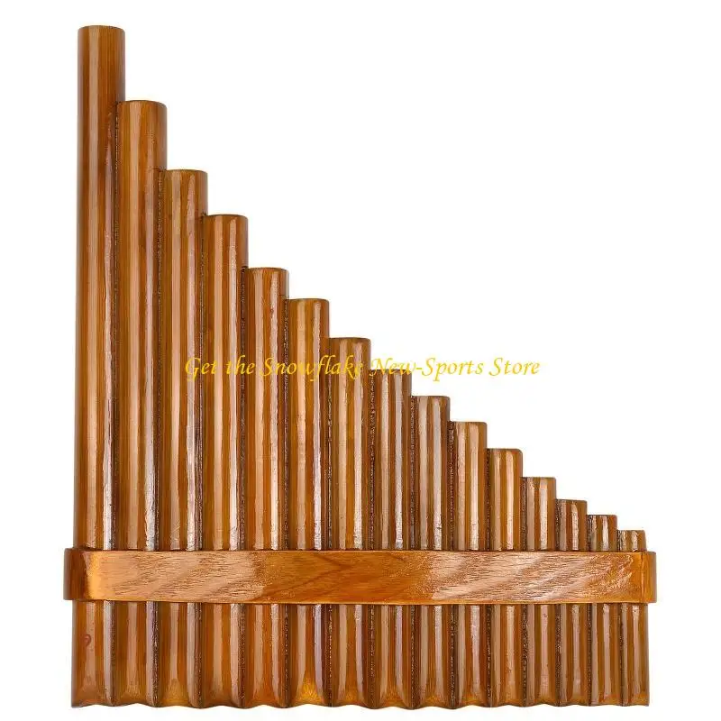 

15 Pipes Traditional Natural Brown Pan Flute G for Key Chinese Musical Instrument Pan Pipes Woodwind Instrument with 15