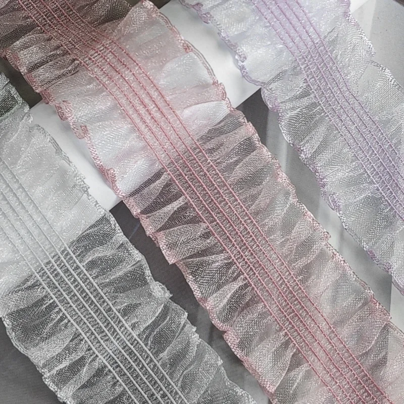2yards 3cm color lace transparent fungus elastic ruffle edge clothing clothing accessories pleated lace A013