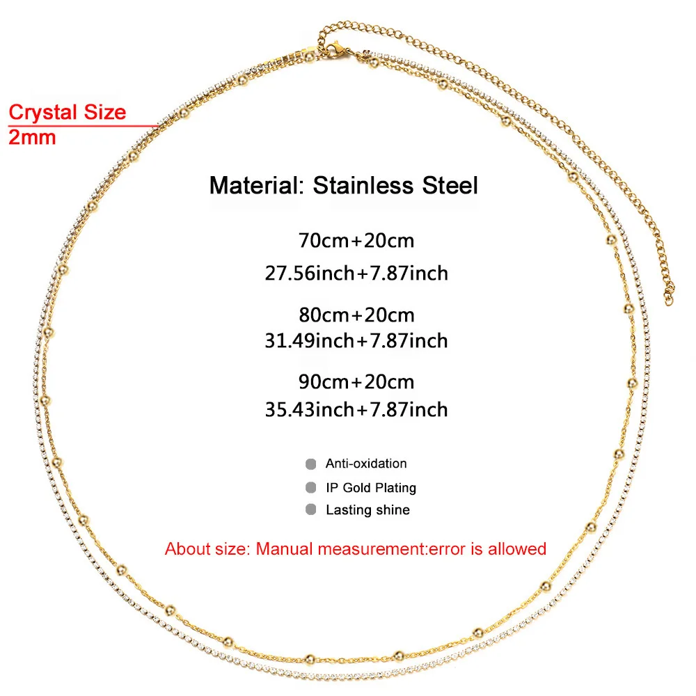 Hot Seller Stainless Steel Double Bead Waist Chain Jeans Adornment Waterproof Bikini Gold Plated Belt Chains for Women