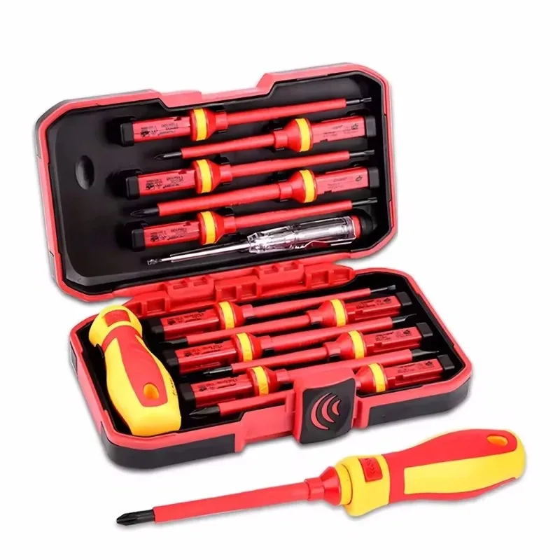 

BIESUO Electrician Repair Tools Kit 13pcs 1000V Changeable Insulated Screwdrivers Set with Magnetic Slotted Bits