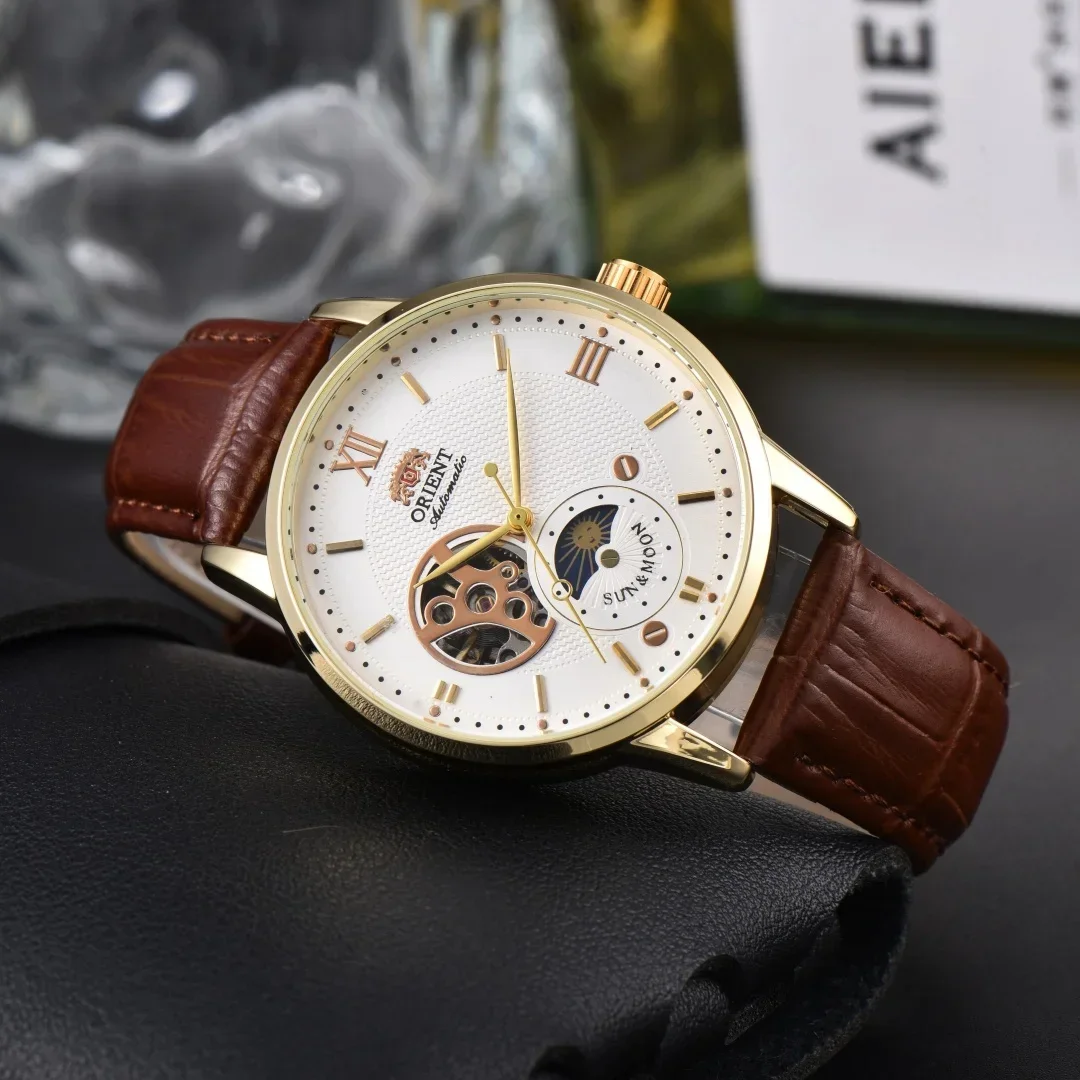 DFDG Sun, Moon, and Stars Series Sport Casual Mechanical Unisex Orient Watch Full Functionality World Time