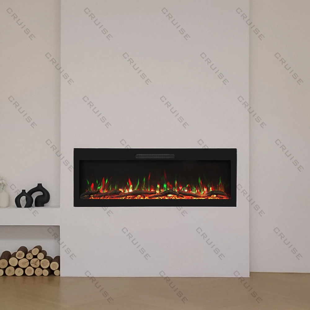 Electric Fireplace, 72 Inch/1828mm Wall Inset Heater, 1500W Remote Control Fireplace, Indoor Decorative Insert Electric Heater