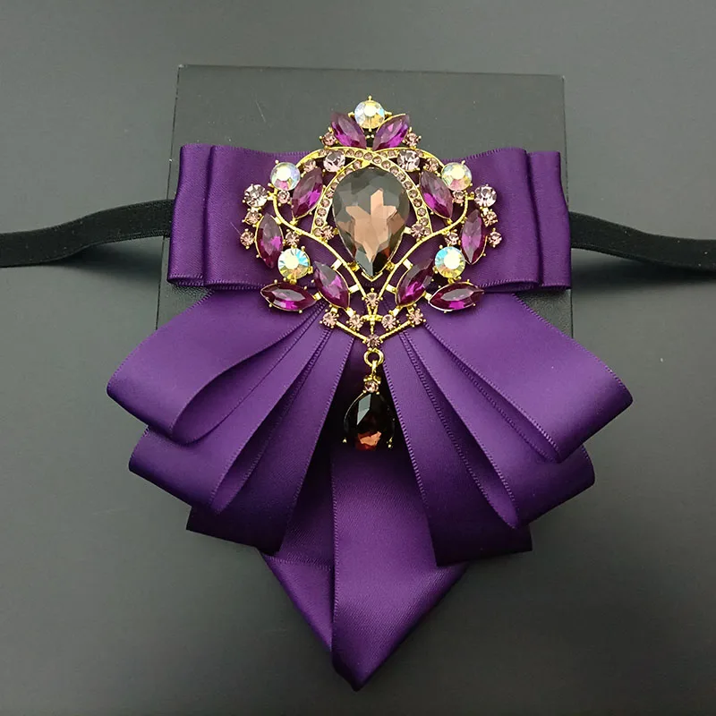 الرجال ربطة العنق اليدوية المجوهرات الأصلية البريطانية الفرنسية الأعمال مأدبة الدعاوى قميص اكسسوارات الزفاف حجر الراين طوق الزهور #6