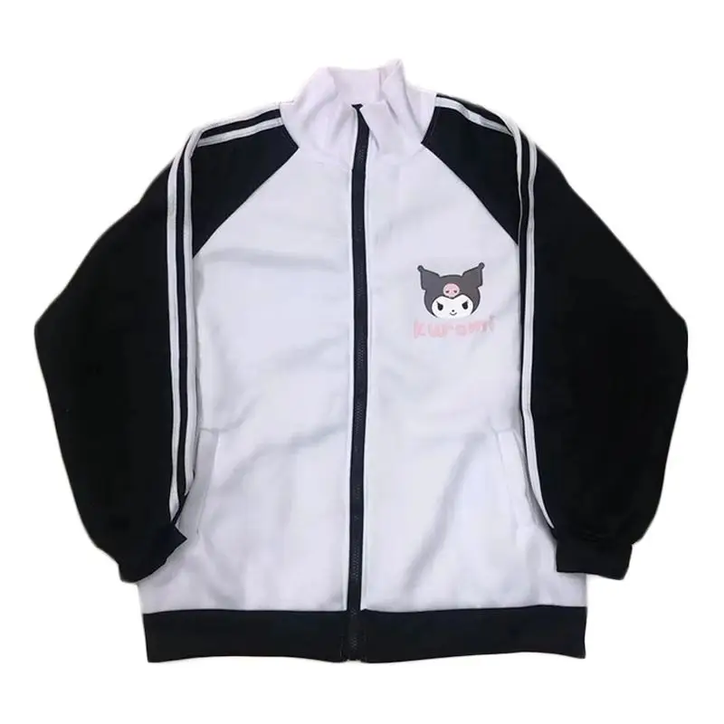 Sanrio Kawaii Kuromi Baseball Clothes Girls Cute Cartoon Anime Coat Autumn Sweet Lovely Zipper Jacket Women College Style Gifts