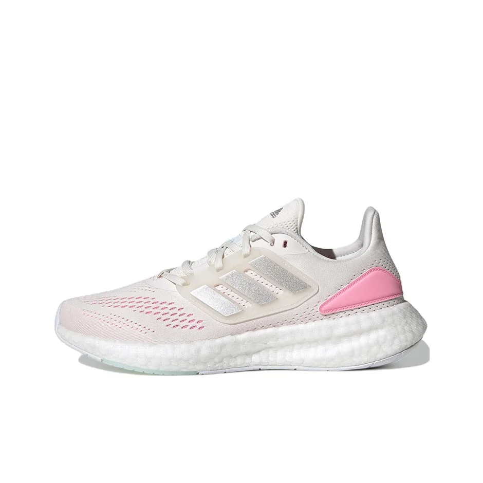 Adidas Pureboost 22 Textile, Synthetic Leather, TPU Low top Casual Running Shoes Women's Pink White HQ1457
