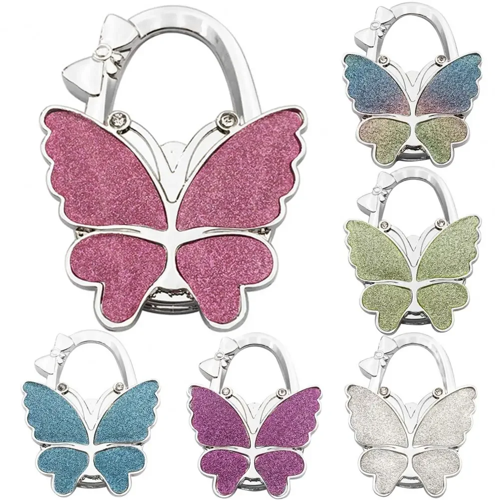 Fashion Butterfly Purse Bag Table Hook Holder for Student Portable Foldable Handbag Hanger for Home Decoration Christmas Gifts