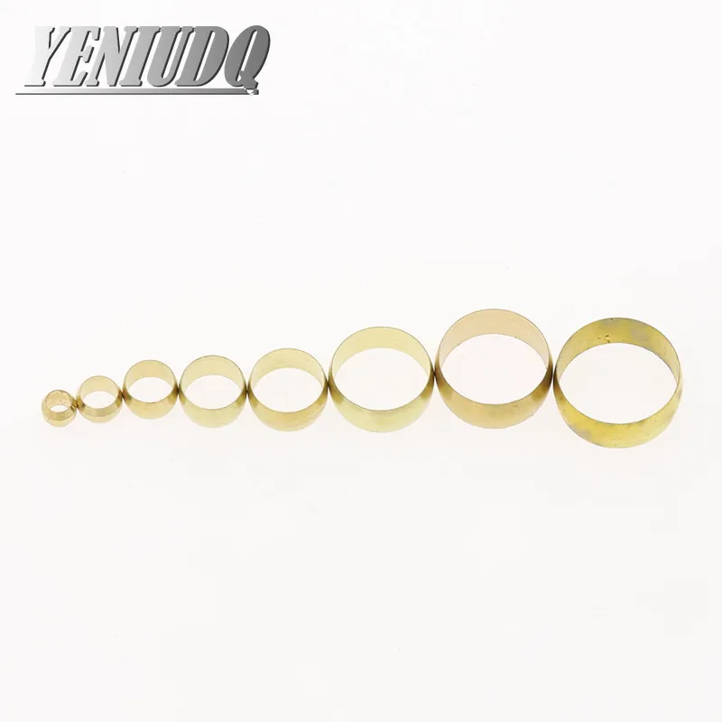 10pc Brass Double taper ferrule 4 6 8 10 12 14 20mm OD Compression Sleeve seal ring fittings Tube centralized lubrication system