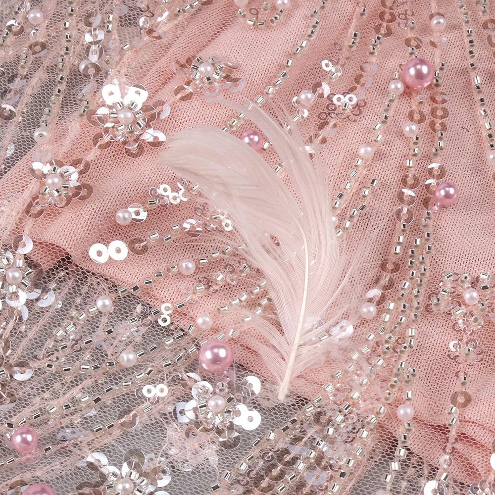 Elegante abito da sera con perline rosa con spalle gonfie e dettagli ritagliati – Abito lungo formale di lusso per donna Vestido