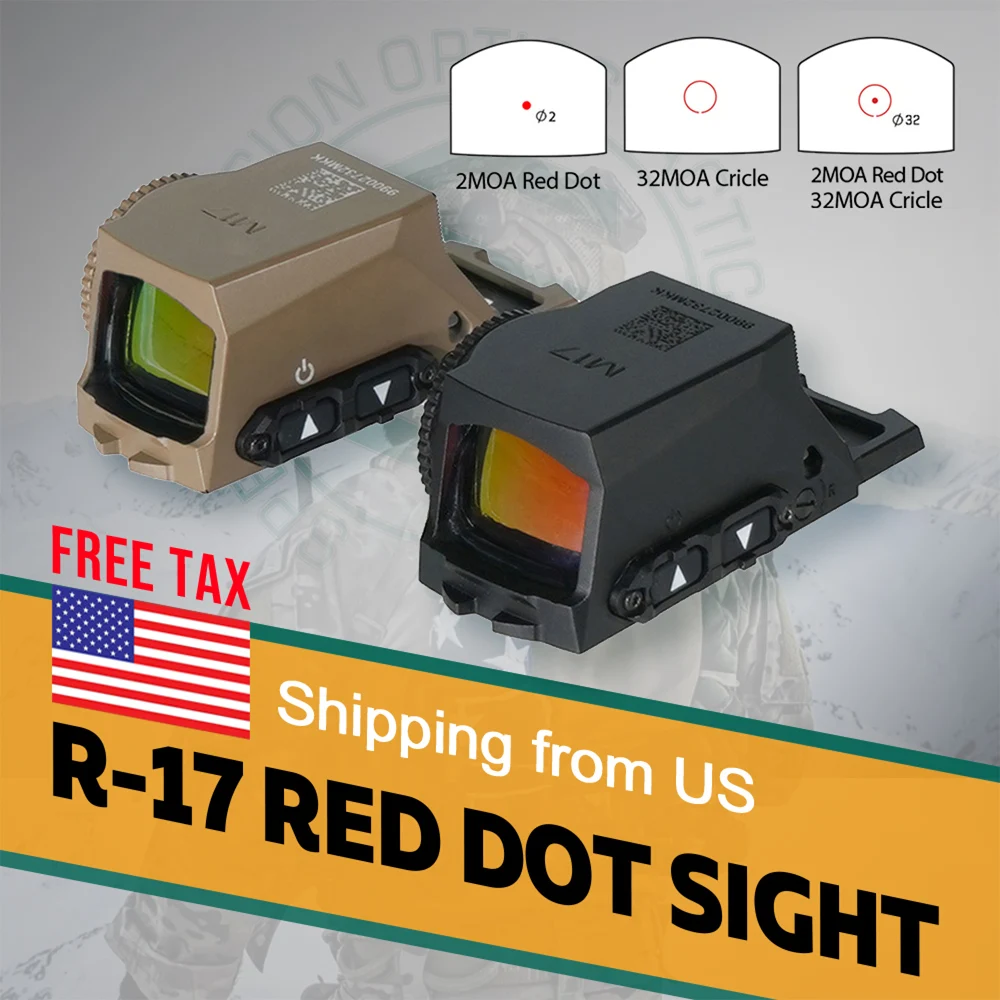 

SPECPRESICION R-M17 Enclosed Red Dot Sight 2MOA 32MOA Reflex Optic Fit M17/M18 Original Markings 9mm Shockproof and Holds Zero