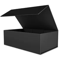 2PCS Magnetic Flip Gift Box Folding Box Black for Birthday Holiday Gifting Party Supplies Cardboard Box