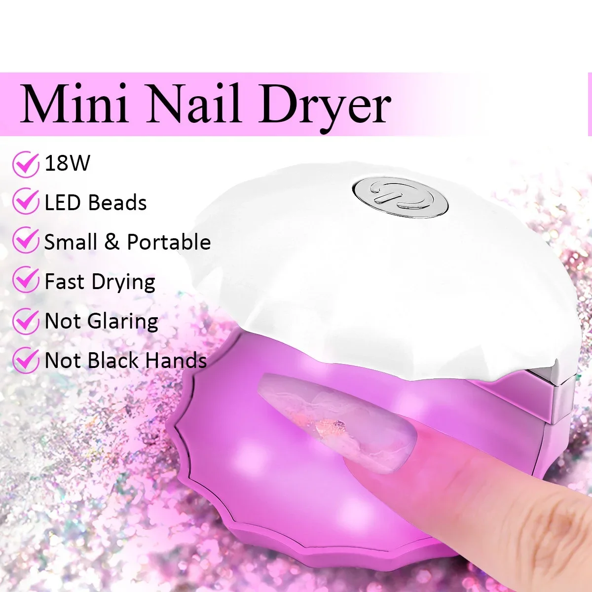 Wholesale 18W Portable Mini LED Nail Dryer Seashell Shape USB Nail UV Lamp Gel Polish Fast Flash Cure Nails Lamp