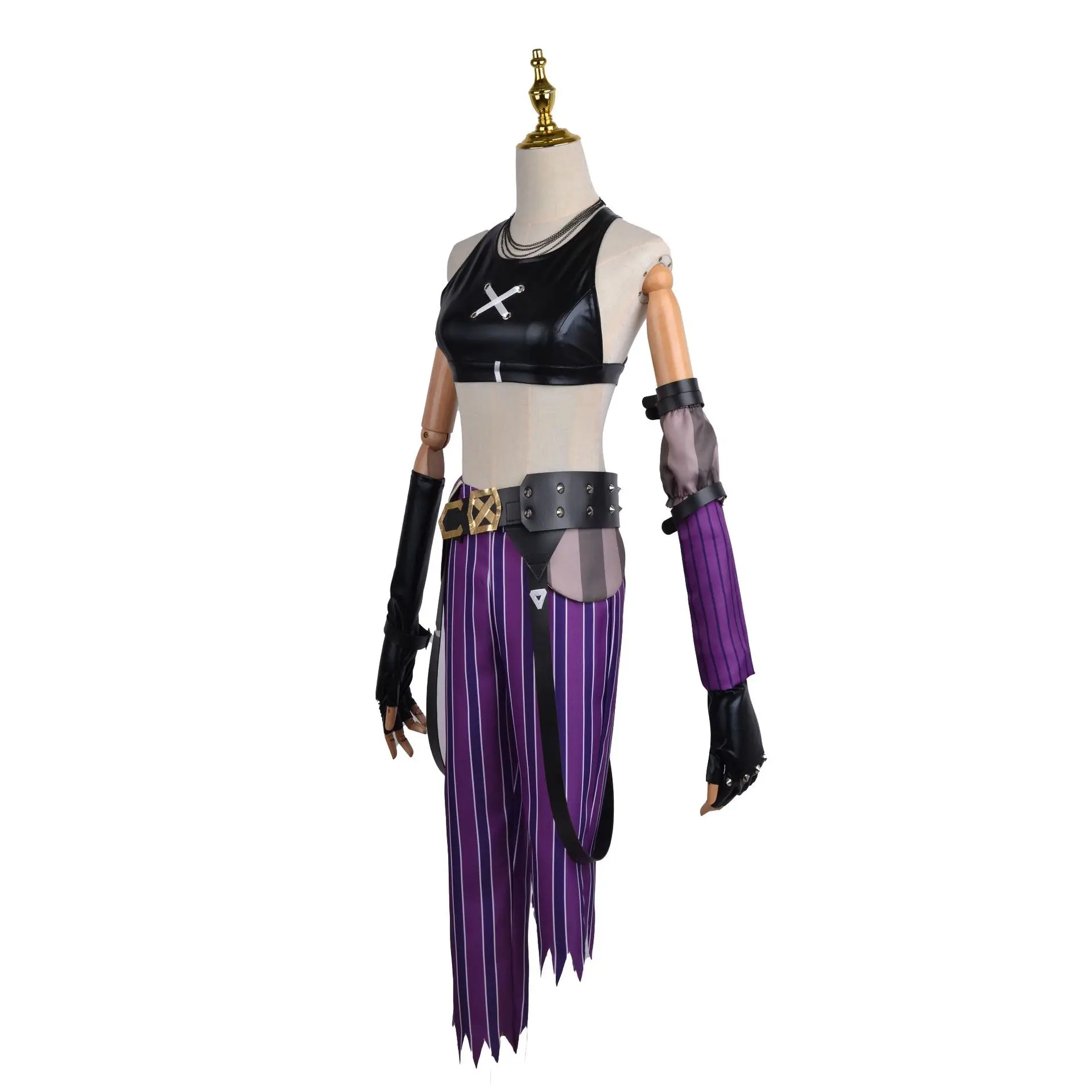 Game League Of Legends LOL Jinx  Cosplay Costume Dress Women Girls Sexy Halloween Role Play Wig Accessories Clothes Full Suit