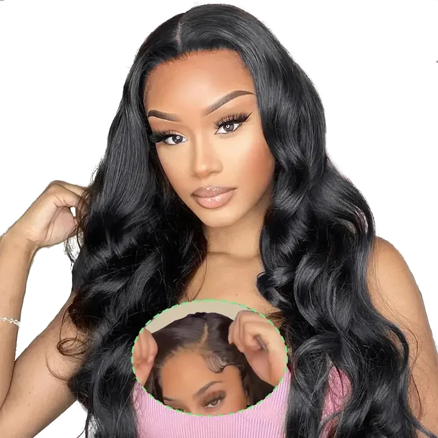 

Glueless Wigs with Adjustable Strap Human Hair Brazilian Body Wave No Glue Pre Plucked Glueless Human Hair Wigs