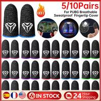 5/10Pairs Gaming Finger Sleeve Anti-slip Fingertip Cover Breathable Sweatproof Fingertips Thumb Gloves For PUBG Mobile Game