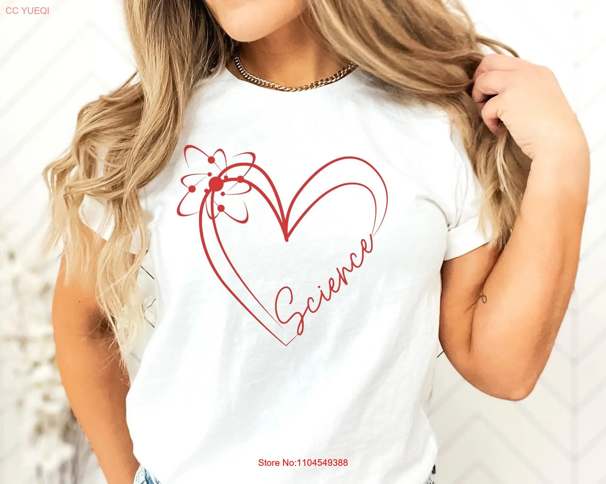 

Double Heart Science T Shirt Great Valentine's Day for Teachers Scientists STEM Students Lab Techs Geeks and Nerds
