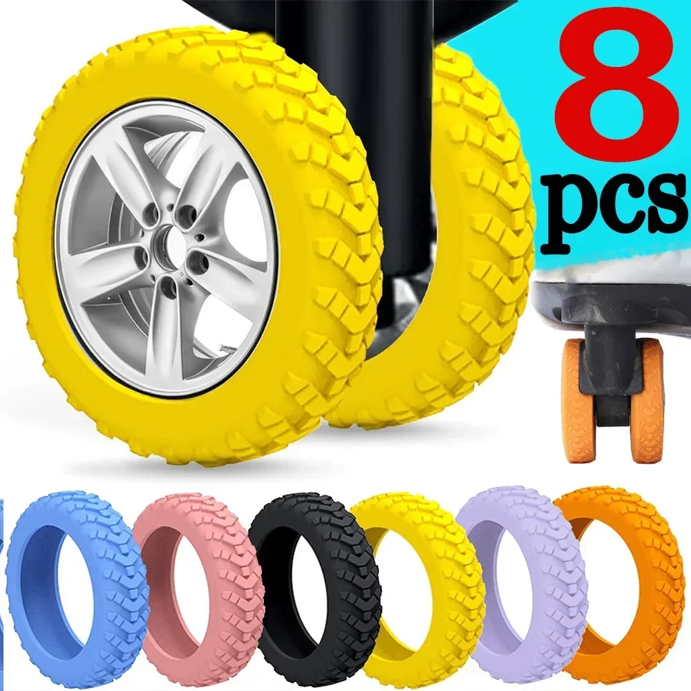 2/24Pcs Thicken Texture Silicone Wheels Protector For Luggage Reduce Noise Travel Luggage Wheels Cover Luggage Accessories